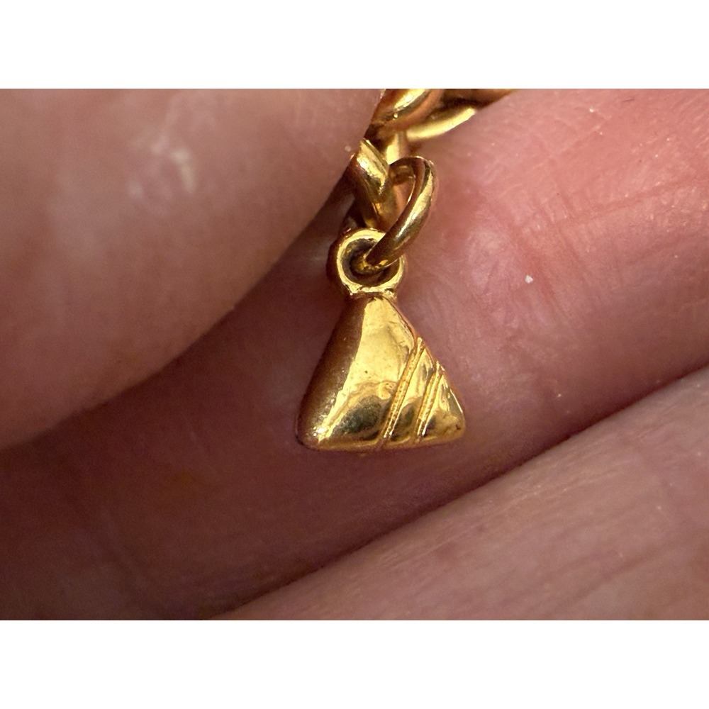 Vintage Liz Claiborne Gold Tone Chunky Puff Heart Choker Statement Necklace - Picture 11 of 13